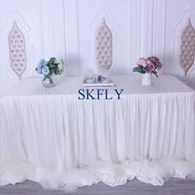 CL072B Красивые Новые популярные много цветов на заказ свадебные цвета слоновой кости 17фт 21фт 8фт 13фт 14фт сборная гофрированная юбка для стола