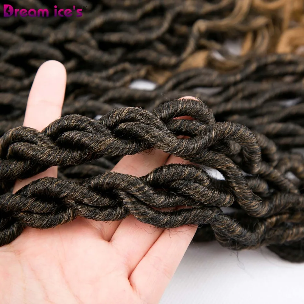 Faux locs вьющийся кроше сплетенные волосы для наращивания 20 дюймов 24 подставки чёрный; коричневый синтетическое волокно, заплетённые волосы, 3 шт./лот 1B/27