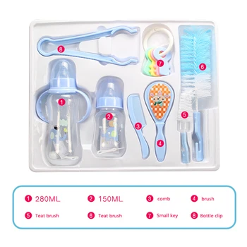 

8 in 1 Baby Nursing Feeding Bottle Set Newborn Milk Drink Bottle Cup Gift Set