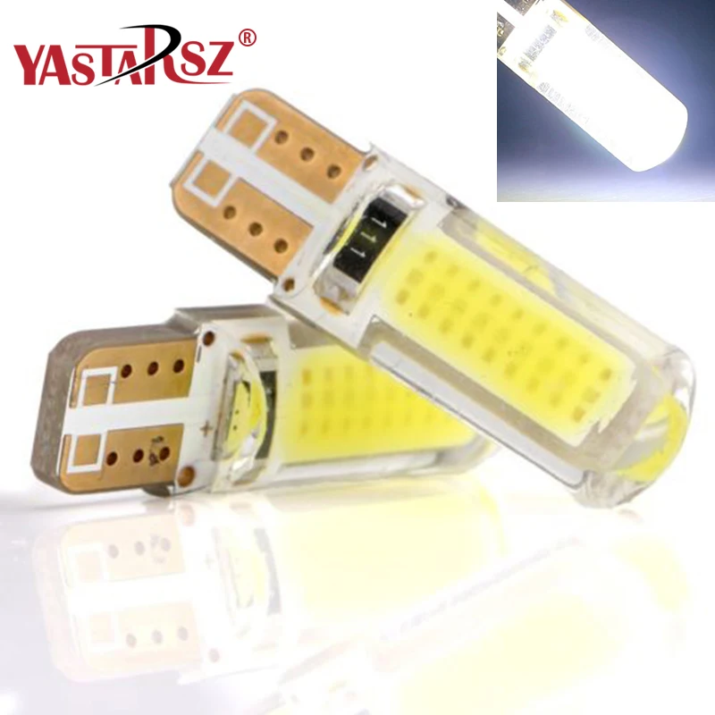 

1Pcs T10 W5W LED 194 501 Bulbs silicone shell COB Auto Car Side Marker Wedge Light Plate license lamps Car-styling 12V Ver nomb