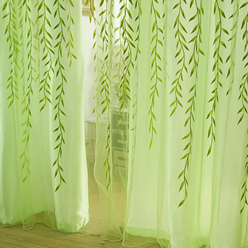 

Floral Willow Curtain Decorative Tulle Window Curtains For Living Room Bedroom Tulle Curtain Sheer Curtains Tulle For Kitchen