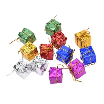 

12pcs Mini Gift Boxes Shape Tree Ornament Party Christmas Hanging Pendants Decoration christmas decorations for home new year