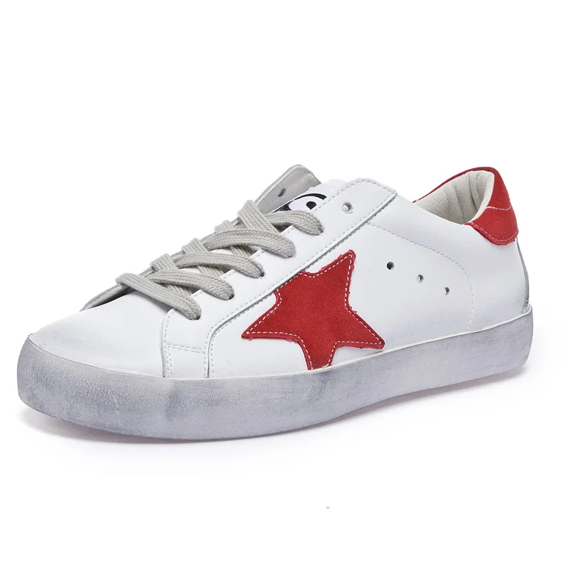 Blanc Vedettes Profonde Printemps Peu Nouveau Star argent Couleur Correspondant Le Coréenne Femmes Automne Cuir rouge Véritable Au Version Orange 2019 Chaussures De 8OPnXNwk0