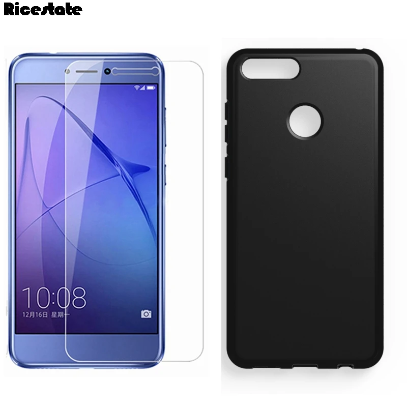 

Case For Huawei Honor 7X 7C 7A Pro Honor 8 9 10 lite P9 P10 P20 lite P20 Plus Pro Tempered Glass and Soft Silicone Cover case
