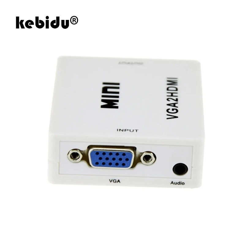Kebidu 1080P Mini VGA к HDMI-совместимый конвертер с 3 5 мм аудио разъем для ПК ноутбука DVD HDTV