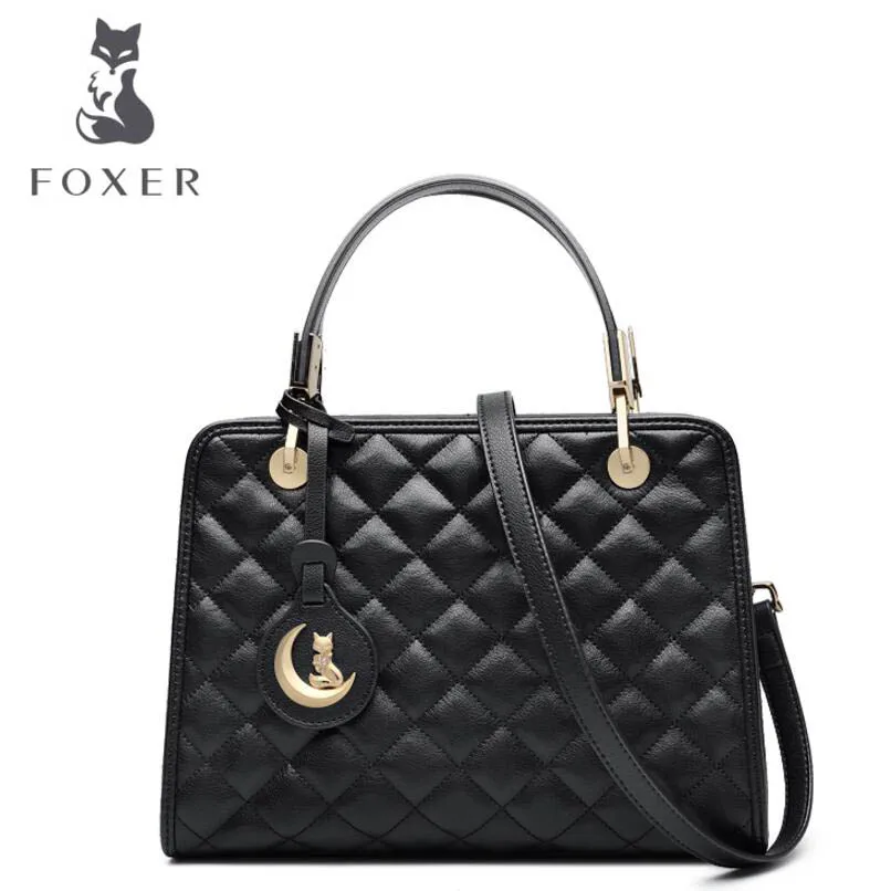 

FOXER new Superior cowhide women leather bag famous brands leather women bag fashion women leather handbags