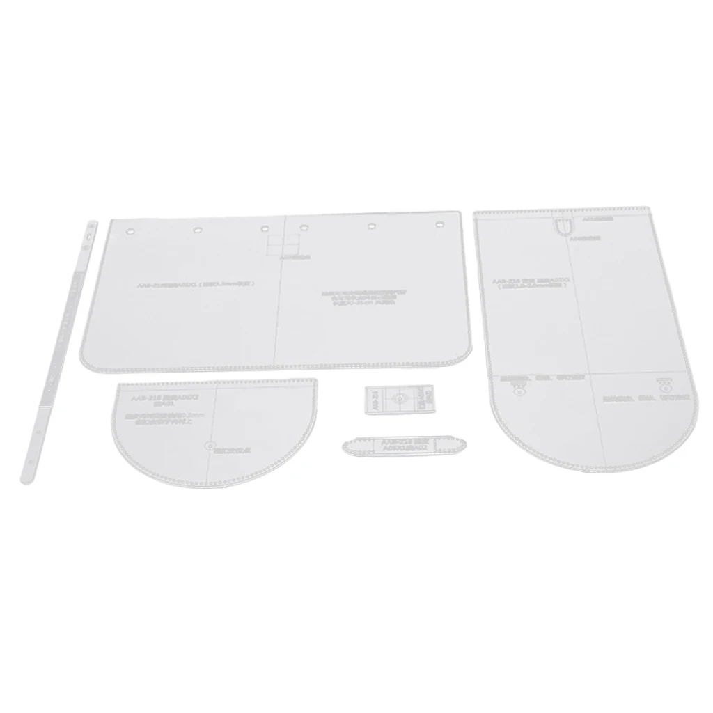 7 Pieces/Set Leathercraft Shoulder Bag Backpack Transparent Acrylic Template Stencils