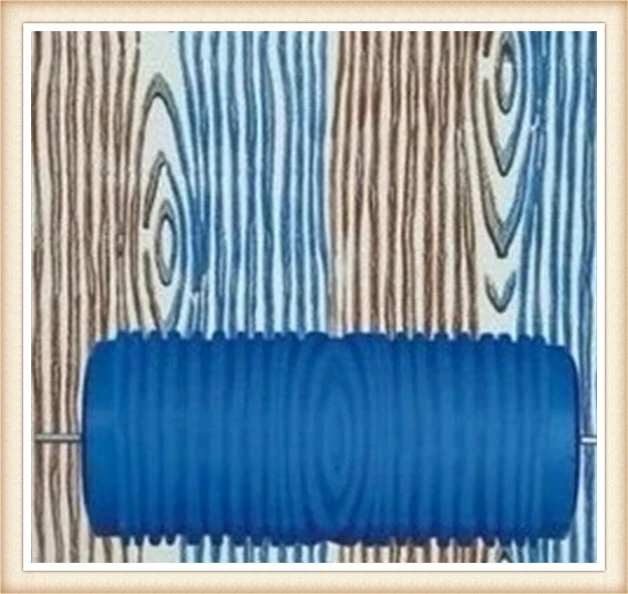 

5inch rubber wall painting roller, wood grain pattern roller blue without handle grip,023Y, free shipping Hand Tools for Home