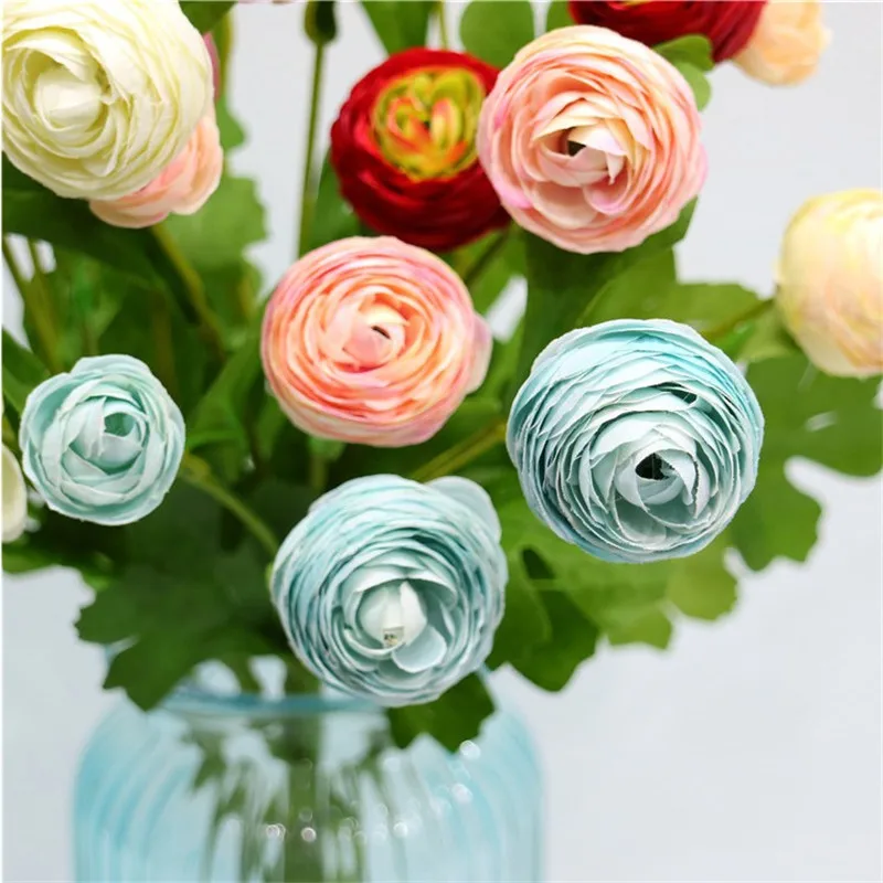 Искусственные короткие стебли Ranunculus длиной 14 96 дюйма 10 шт. имитация Melaleuca Роза для