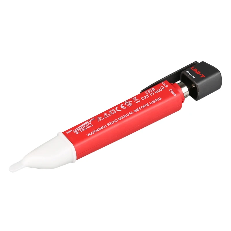 Kopen UNI T UT13A AC Stroomspanningsdetectors Verstelbare Gevoeligheid Auto Sense Test Pen 24 V ~ 600 V