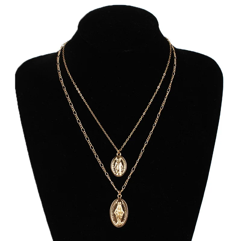 Classic fashion Religious Style Gold Chain Christian Necklace Virgin