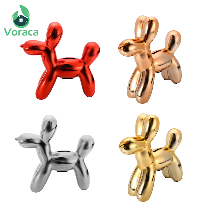 

Coins Storage Box Ceramic Balloon dog Shape Piggy Bank Bulldog Office Home Decor Table Desk Animal Piggy Bank Decor Ornament