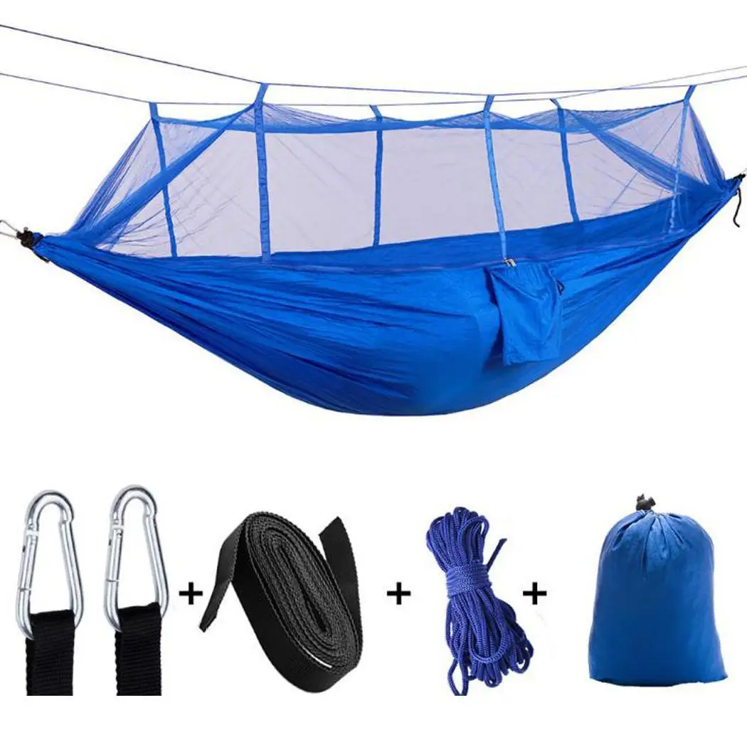 

Outdoor Hanging Hammock with Mosquito Net Hiking Travel Camping 2 Person Solid 200KG Tent All Season