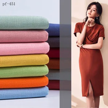

21s elastic synthetic cotton slub fabric dress shirt pants cheongsam linen-like fabric