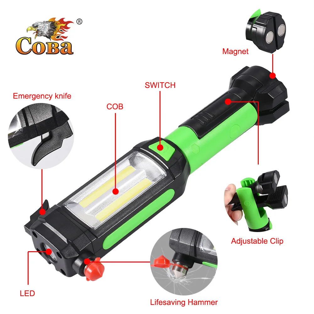 Ceny Coba oświetlenie robocze COB przenośna latarka LED usb lampa z możliwością wielokrotnego ładowania z nóż młotek podłączyć magnetyczne klip na camping chcesz naprawić