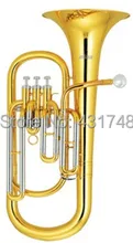 Three Pistons Baritone Bb Tone Brass Body Lacquer With ABS case Orchestral Musical Instruments Shipping time 10-15 days