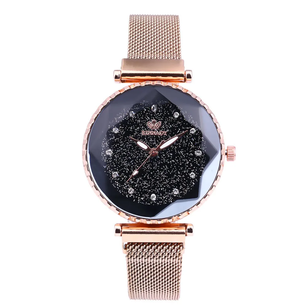 

Sky Starry Watches Strap Rose Gold Rhinestone Watch Woman High-end Ladies Watch Mesh Belt Relogio Feminino Relojes Para Mujer *A
