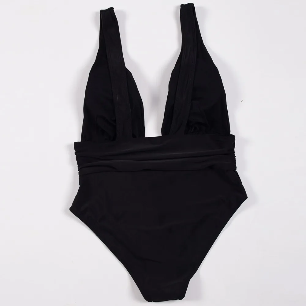 2019 Whole Swimsuit Solid Sexy One Piece Swimsuit Deep V Female Backless Bodysuit Monokini Swimwear Women Bathing Suit  (11)