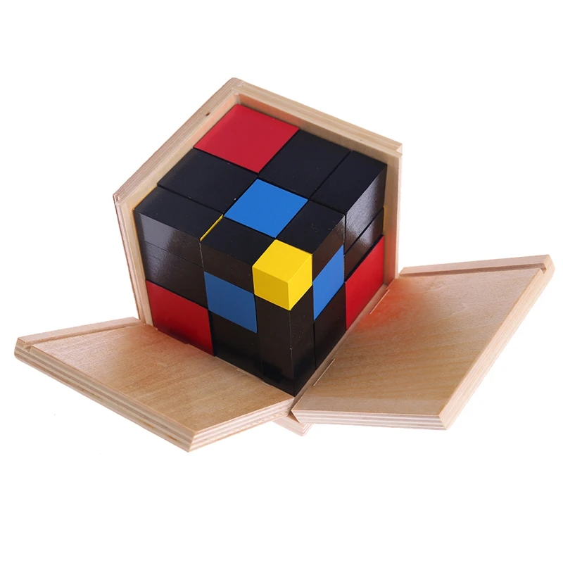 Для раннего развития игрушки Деревянные Монтессори трехмерный куб для малышей W30