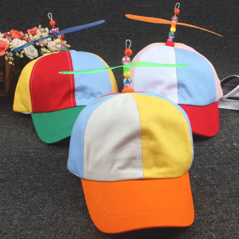 Adjustable Propeller Ball Baseball Cap Hat Colorful Propeller Adult Children Boys Girls Snapback BBYES
