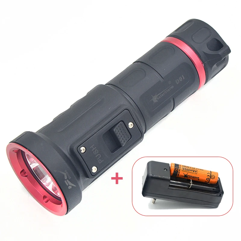 LED Waterproof Professional Diving Flashlight Tactical Flashlight CREE