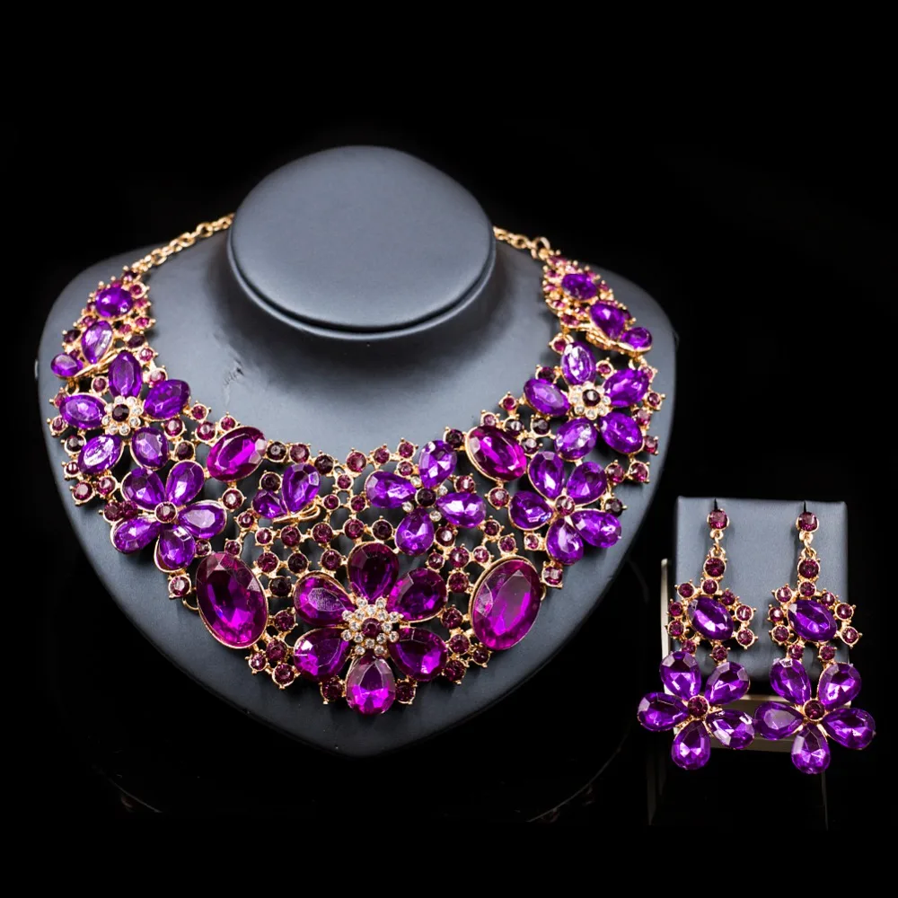 Женский Свадебный комплект из колье серёг и кольца|necklace and earrings|bridal jewelry setstrendy bridal