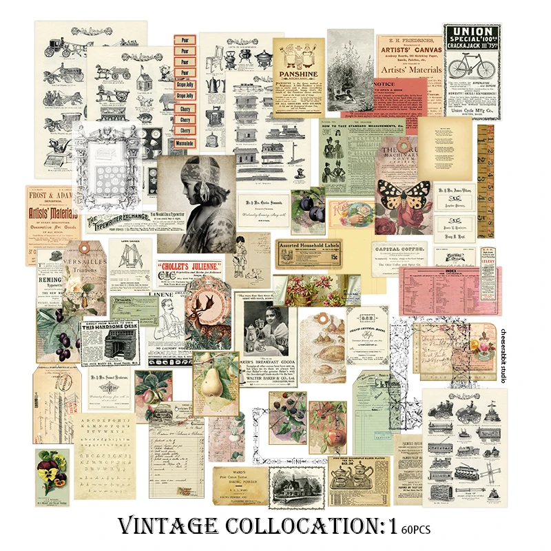 

60pcs Old Newspaper Page Vintage Stickers for Scrapbooking Happy Planner/Card Making/Journaling Project NO1