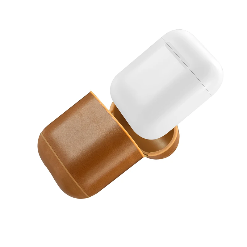 Чехол icarer для AirPods Винтажный чехол из натуральной кожи с металлической застежкой