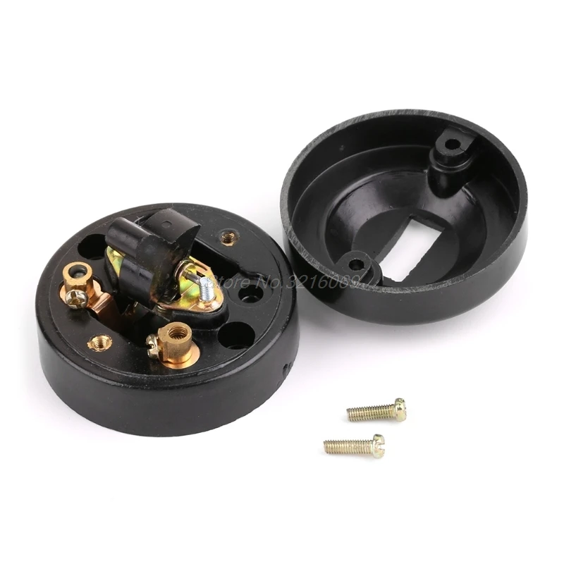 2pcs Retro Buttons Switch Photoelectric Light Switch Flat Circular Surface Mounted,Single Control Table Lamp Switch 6A Oct29