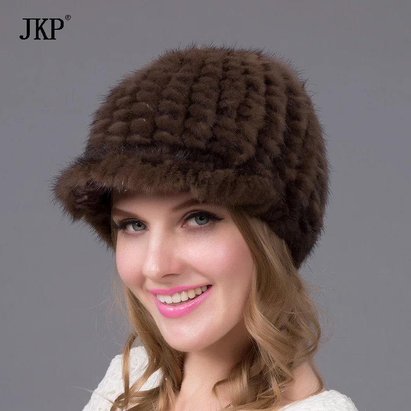 

new real natural mink fur hat women winter Ear protection warm fashion cap