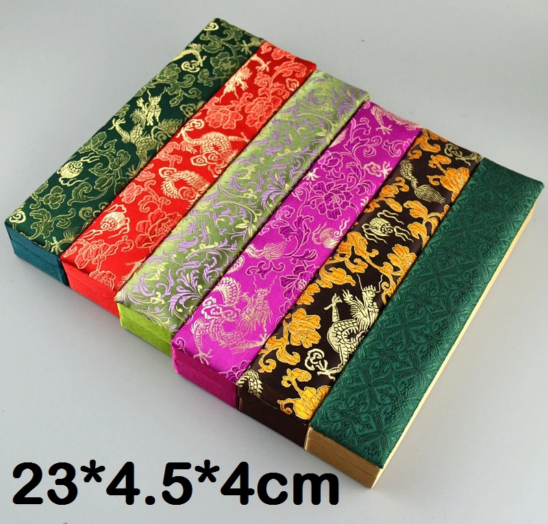 Luxury Chinese Silk brocade Box Long Necklace Gift Box Christmas
