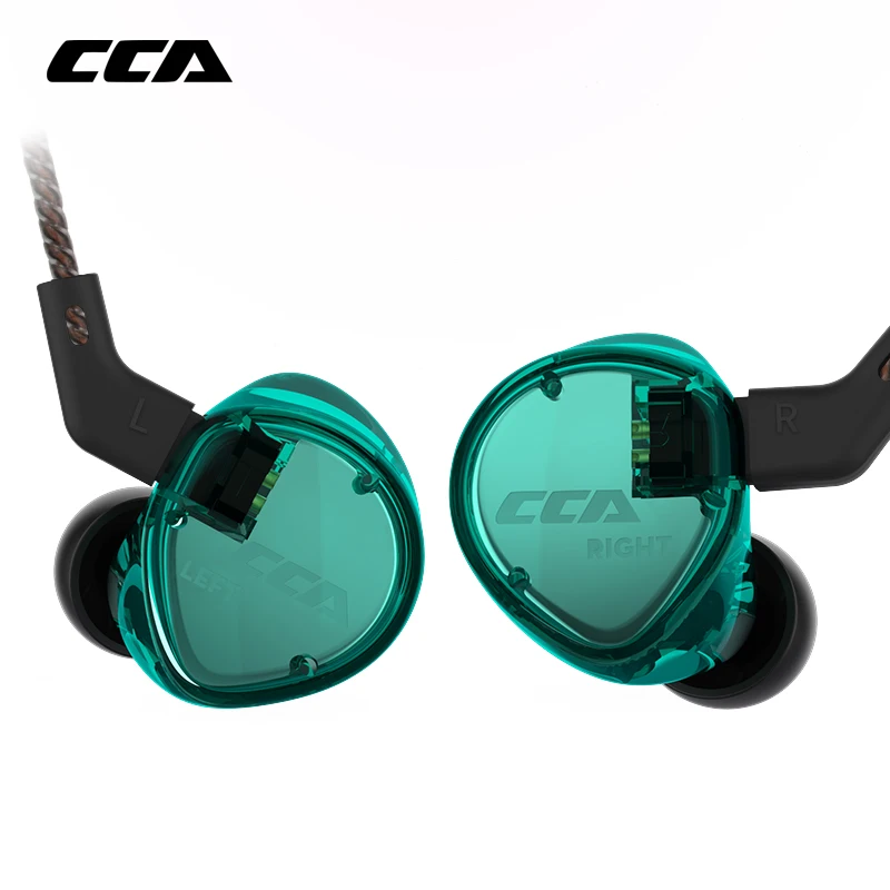 CCA C04 1BA+ 1DD гибридные наушники в ухо HIFI DJ монитор для бега спортивные наушники гарнитура вкладыши с съемным обновленным кабелем