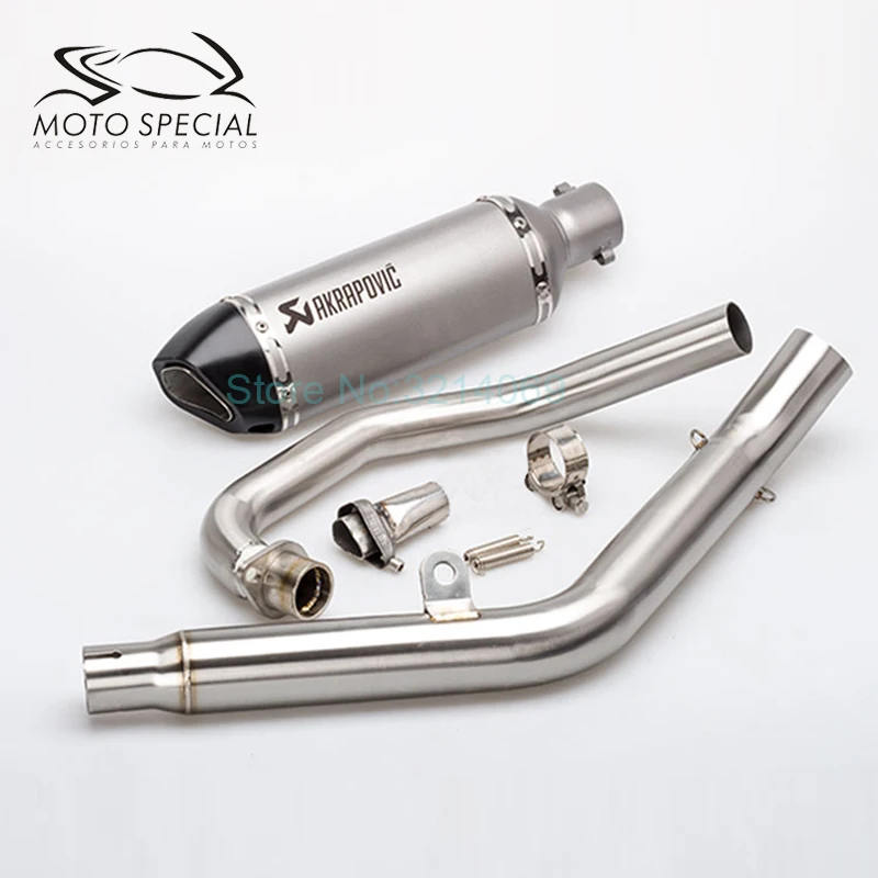 

Laser Marking Universal Motorcycle Akrapovic Pipe Exhaust Muffler Set For CBF190R CB190R Motorbike Exhaust Pipe With DB Killer