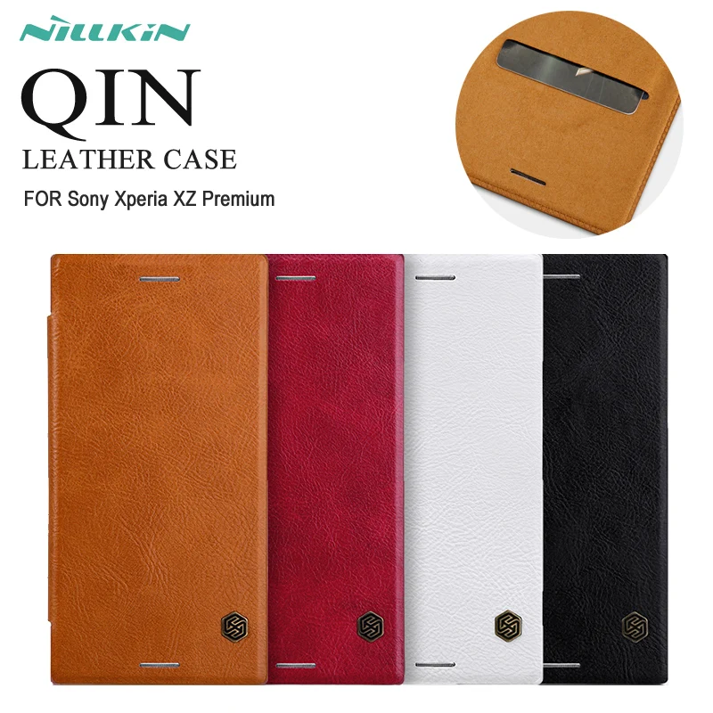 

For Sony Xperia XZ Premium case Nillkin Qin Series PU Wallet Leather Case Cover for sony xz premium g8142 phone bags coque shell