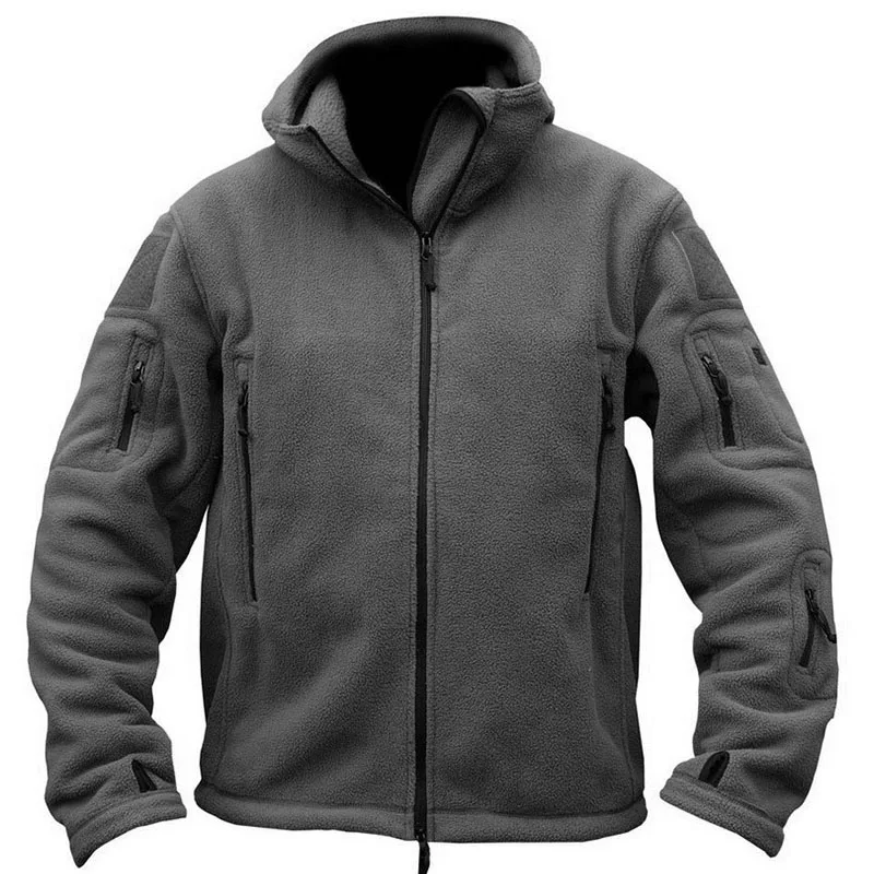 TUWILD качественная форменная флисовая тактическая мягкая оболочка куртка на открытом воздухе пустыня теплая спортивная альпинистская ветрозащитная куртка с капюшоном - Цвет: gray