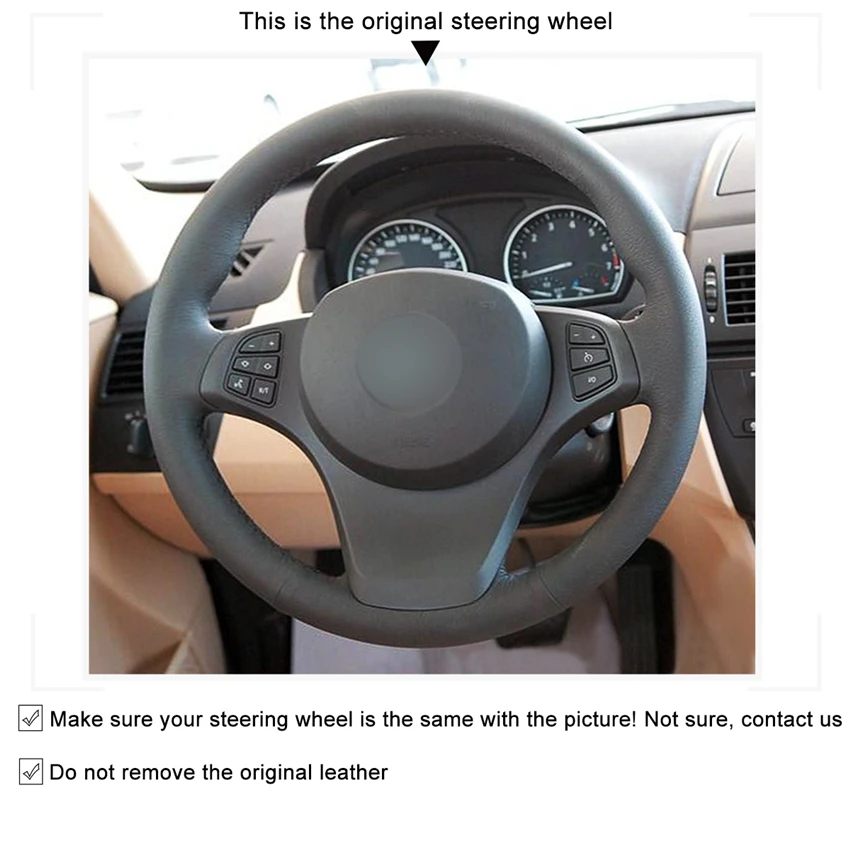MEWANT черный чехол рулевого колеса автомобиля из искусственной кожи для BMW X3 E83 2003