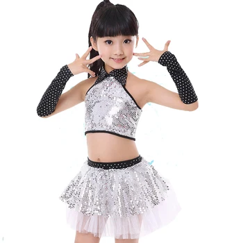 

Children's Jazz Dance Costumes Children Sequins Performance Clothing Baby Girls Dance Costumes Ballroom Dance Dress