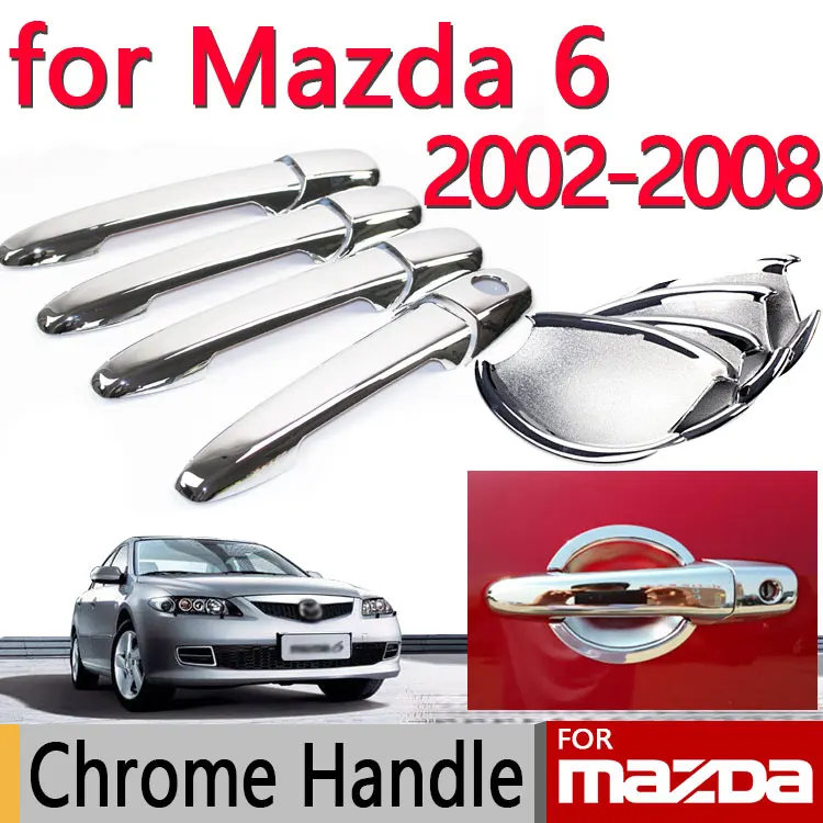 

Chrome Door Handle Covers Trim Set For Mazda 6 2002-2008 4 Door Atenza Accessories 2003 2004 2005 Sedan Wagon Car Styling