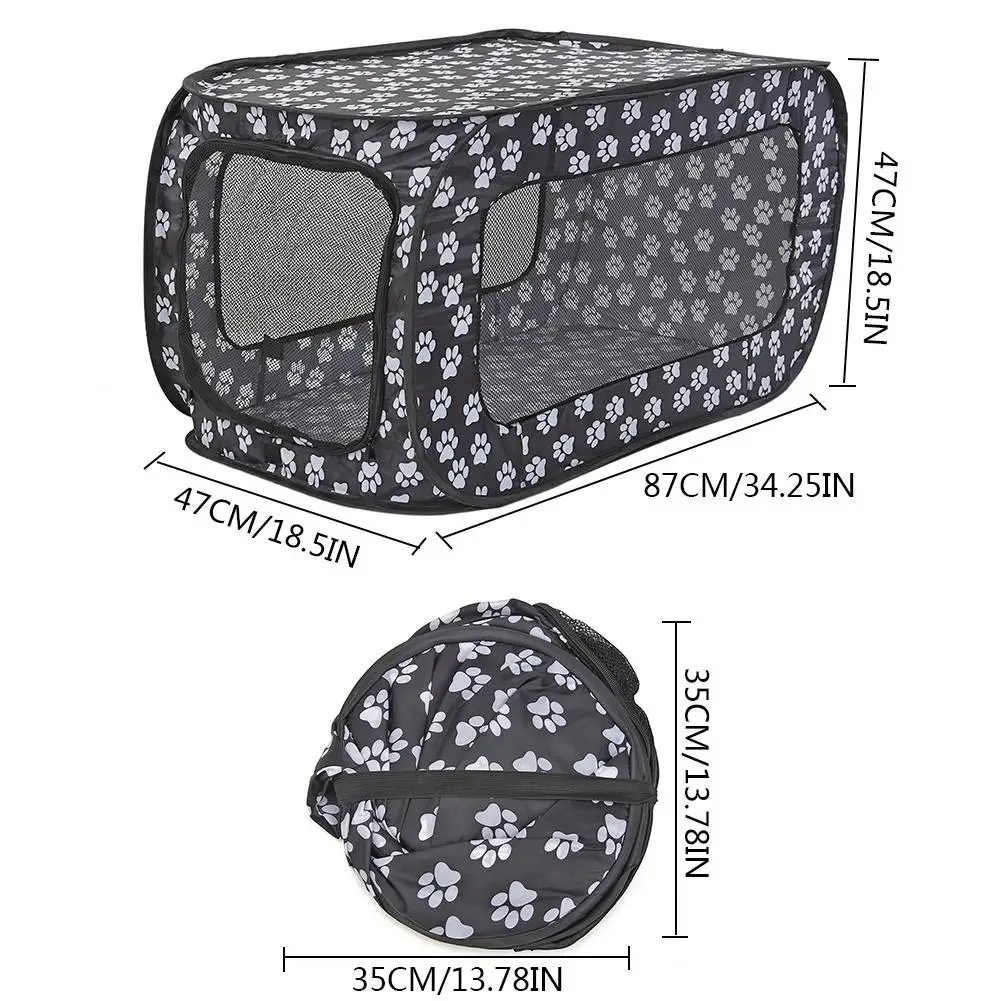 Портативный складной домик для животных дома Складная ограда от домашних животных кошка собака Дорожная клетка прямоугольная клетка для собак манеж Открытый щенок питомник 87 см