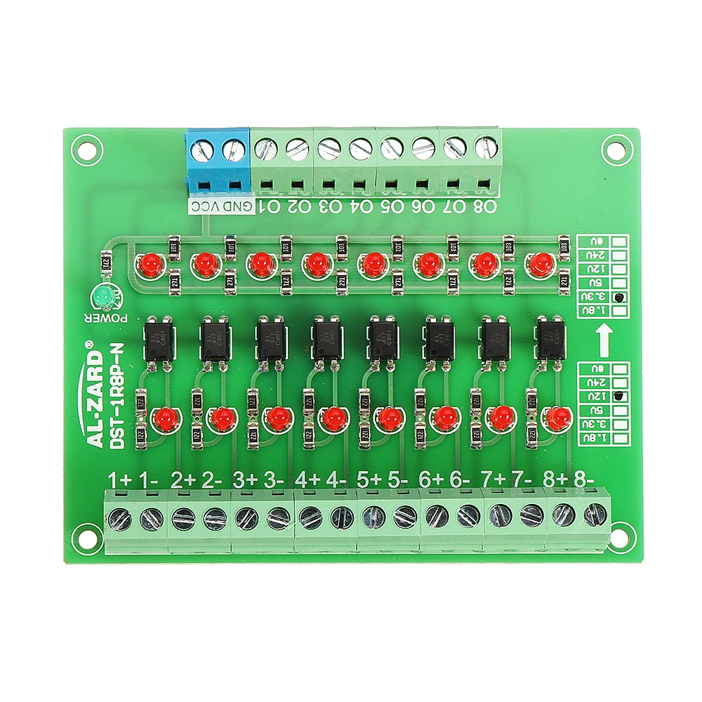 

8 Channel 12V To 3.3V Optocoupler Isolation Board Module PLC Signal Level Voltage Conversion Board