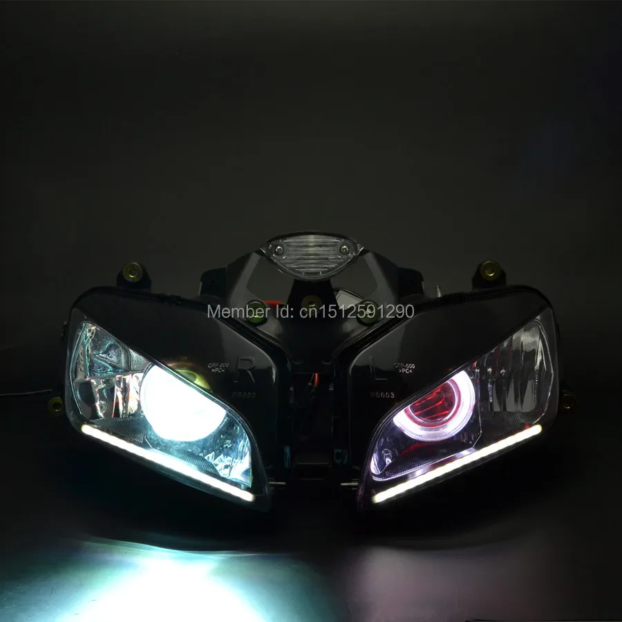 Проектор фары белый Ангел глаза красный демон глаза и DRL HID сборка подходит для CBR600RR 03 04 05 06 CBR600 RR 2003-2006