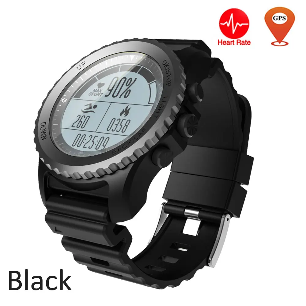 black Профессиональные gps уличные спортивные смарт-часы S968 спортивные наручные часы IP68 водонепроницаемый плавание Snoeling фитнес-трекер для измерения сердечного ритма - Цвет: black