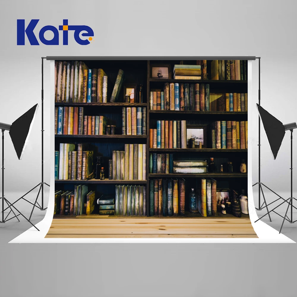 

Kate 10x10ft Retro School Library Study Bookshelf Scene Children Photography Background Photographic Backdrops For Photo Studio