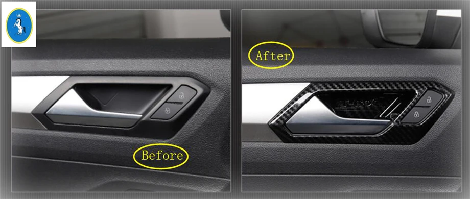 

Yimaautotrims Auto Accessory Inner Handle Bowl Frame Cover Trim 4 Pcs ABS For Volkswagen T-Roc T Roc 2018 2019 / 2 Colors