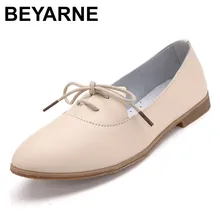 BEYARNE/ г.; всесезонные женские балетки на плоской подошве с острым носком и оборками; шитье из кружева; кожаная обувь; модная Женская легкая обувь для отдыха