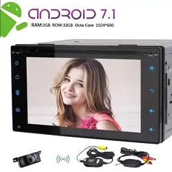 Беспроводной Камера стерео 2din GPS навигации Авторадио Android 7.1 DVD-Video 1080 P плеер Bluetooth FM приемник головное устройство wi-Fi