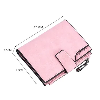 

Fashion Small Women Wallets Purse short purse Lady Letter Solid Fastener Zipper Short Clutch Wallet Vintage Matte Women #536