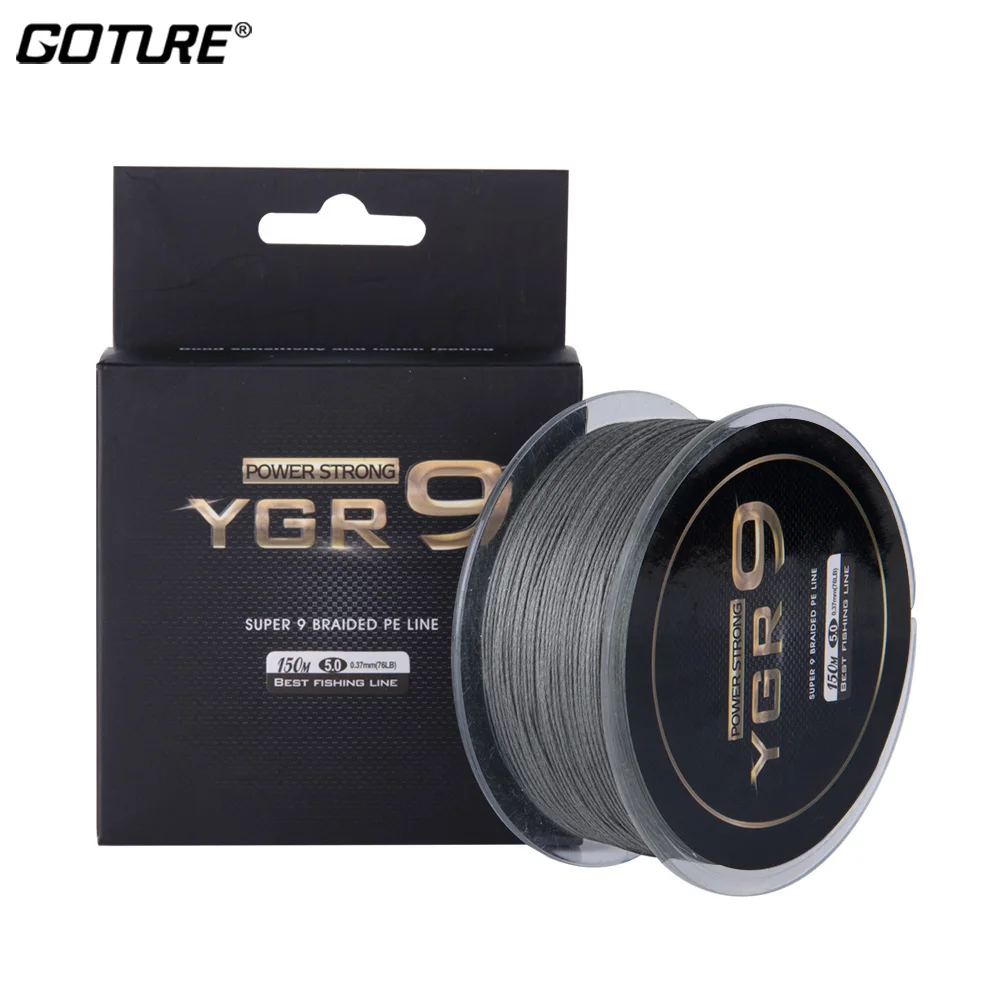 

Goture 9 Strands Weaves Braided 150M Fishing Line Super Strong PE Line 29LB-76LB Braided Fishing Thread Cord for Carp Fishing