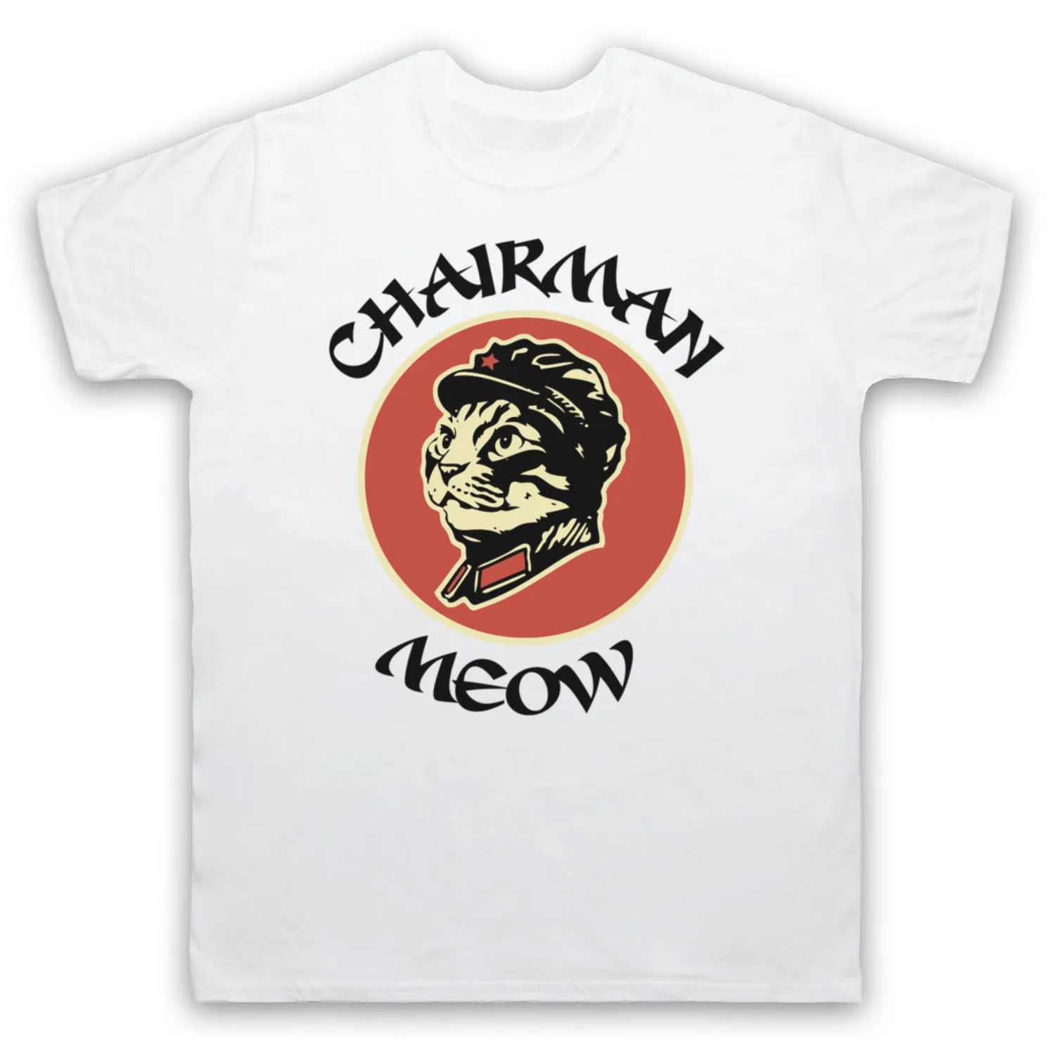 Мужская футболка с принтом CHAIRMAN MEOW CAT забавная комедийная пародийная MAO JOKE PUN хит