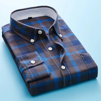 

Shirts Men 2019 New Arrival Smart Casual Men's Four Seasons Casual Four-color Plaid Long-sleeve Shirt